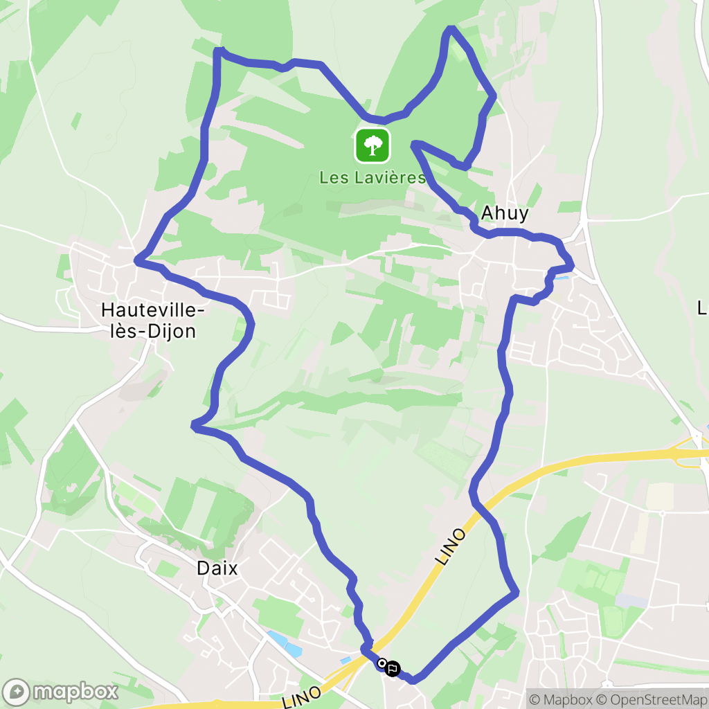 Fontaine-lès-Dijon : carte du parcours de randonnée - France