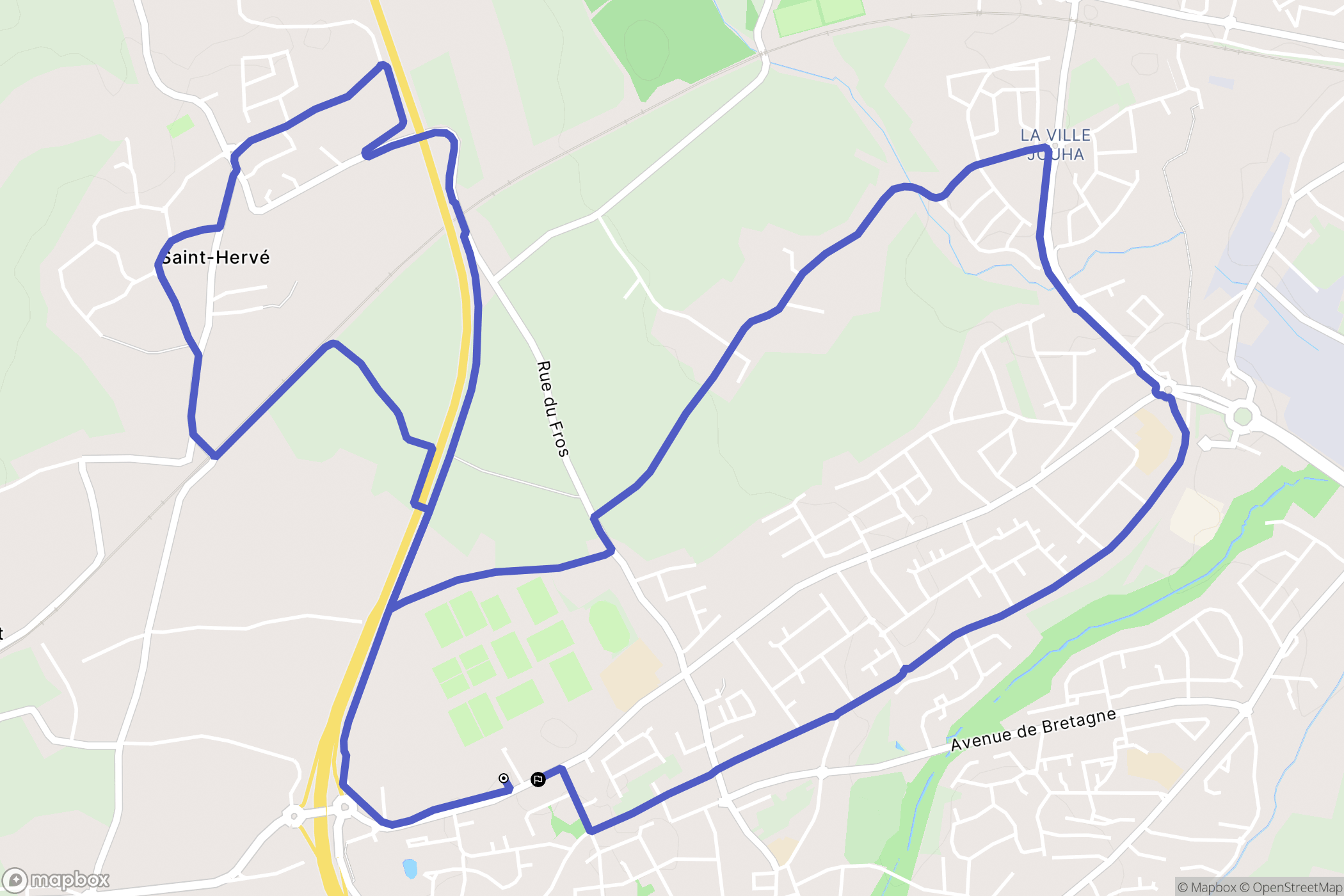 Ploufragan : carte du parcours de randonnée - France