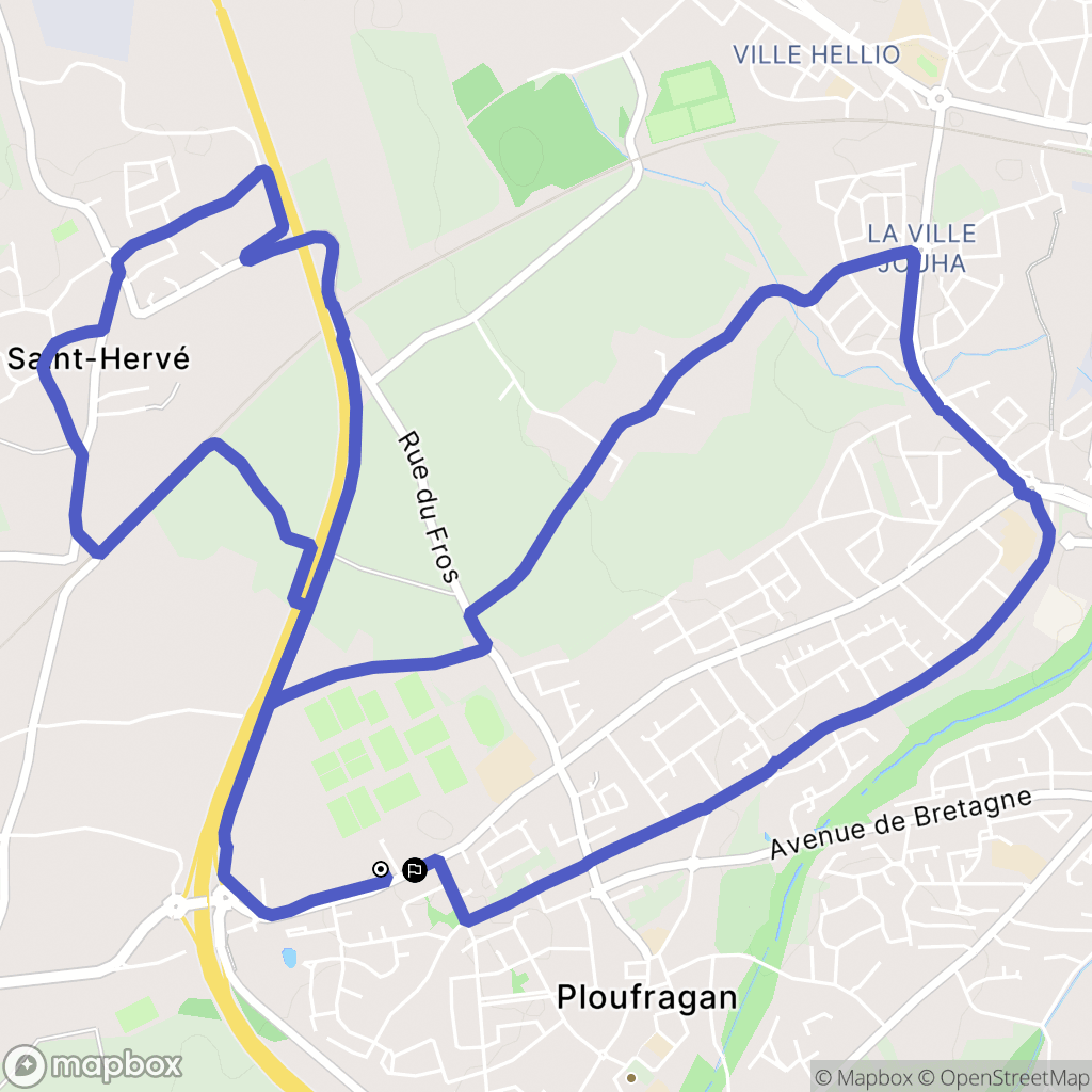 Ploufragan : carte du parcours de randonnée - France