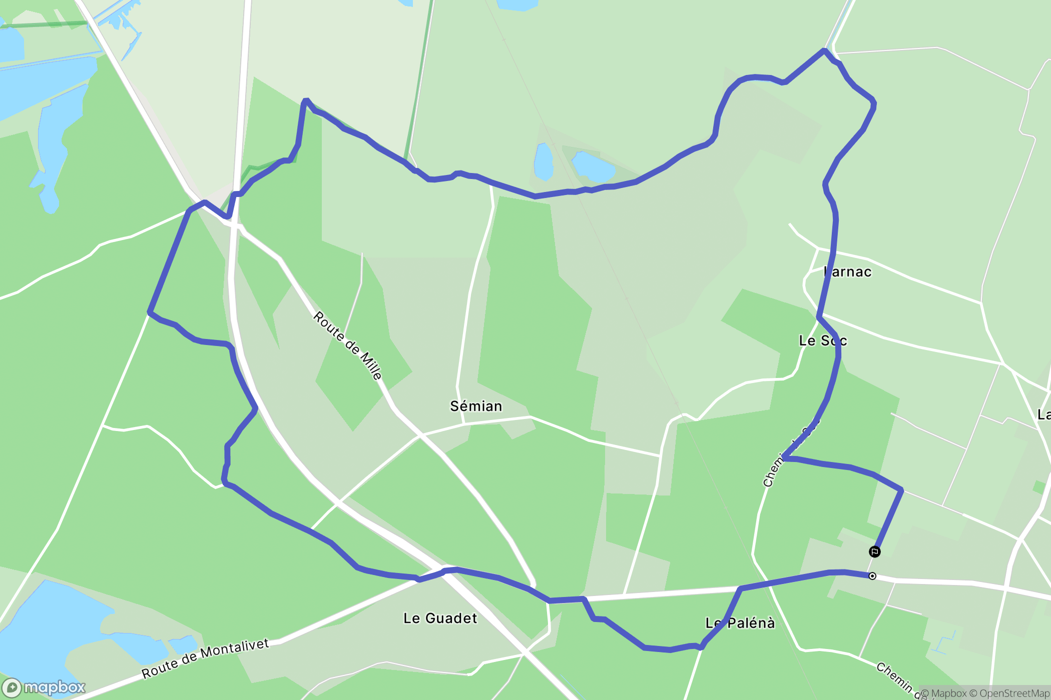Queyrac : carte du parcours de randonnée - France