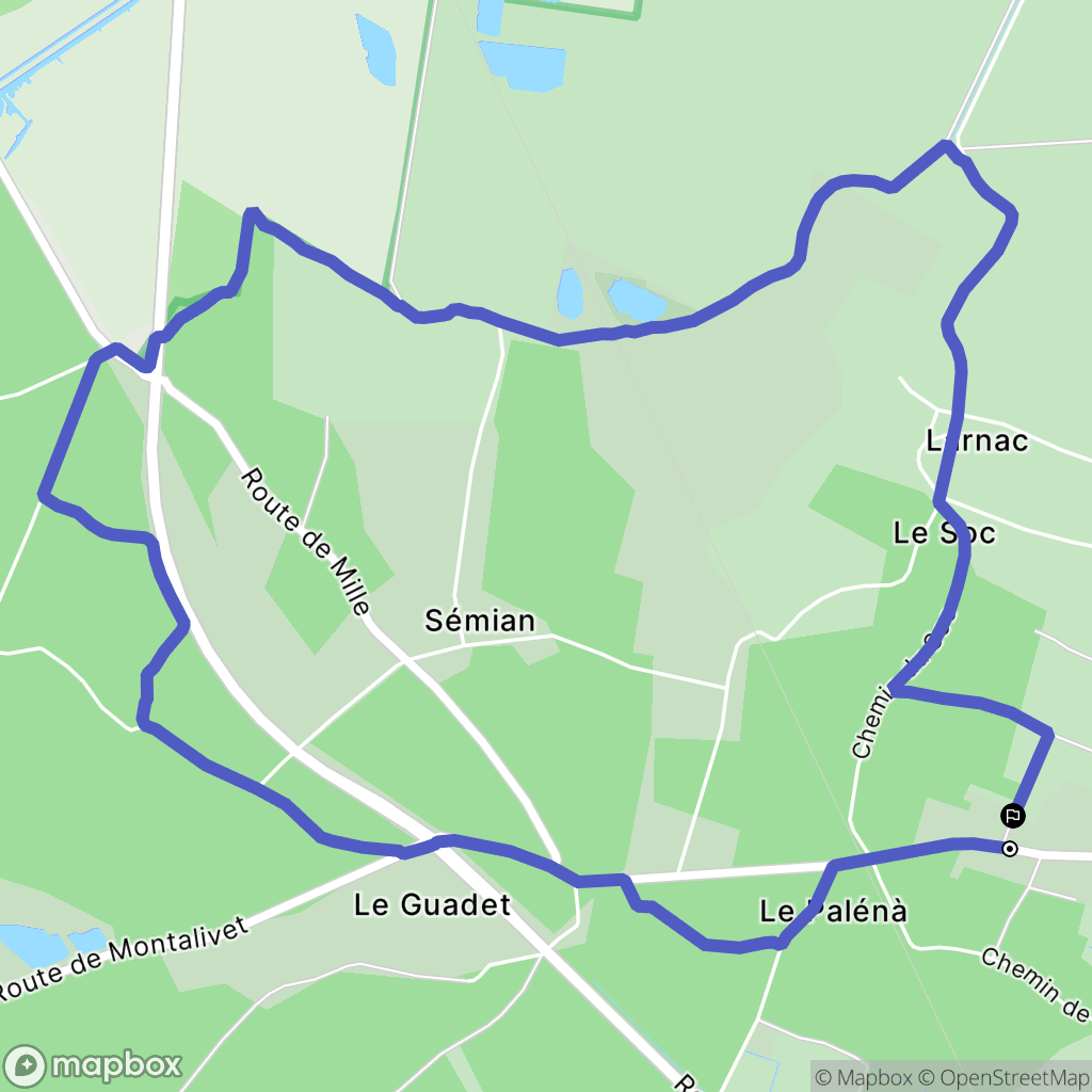 Queyrac : carte du parcours de randonnée - France