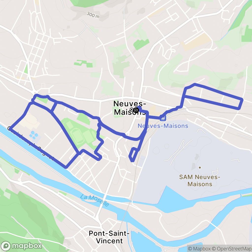 Neuves-Maisons : carte du parcours de randonnée - France