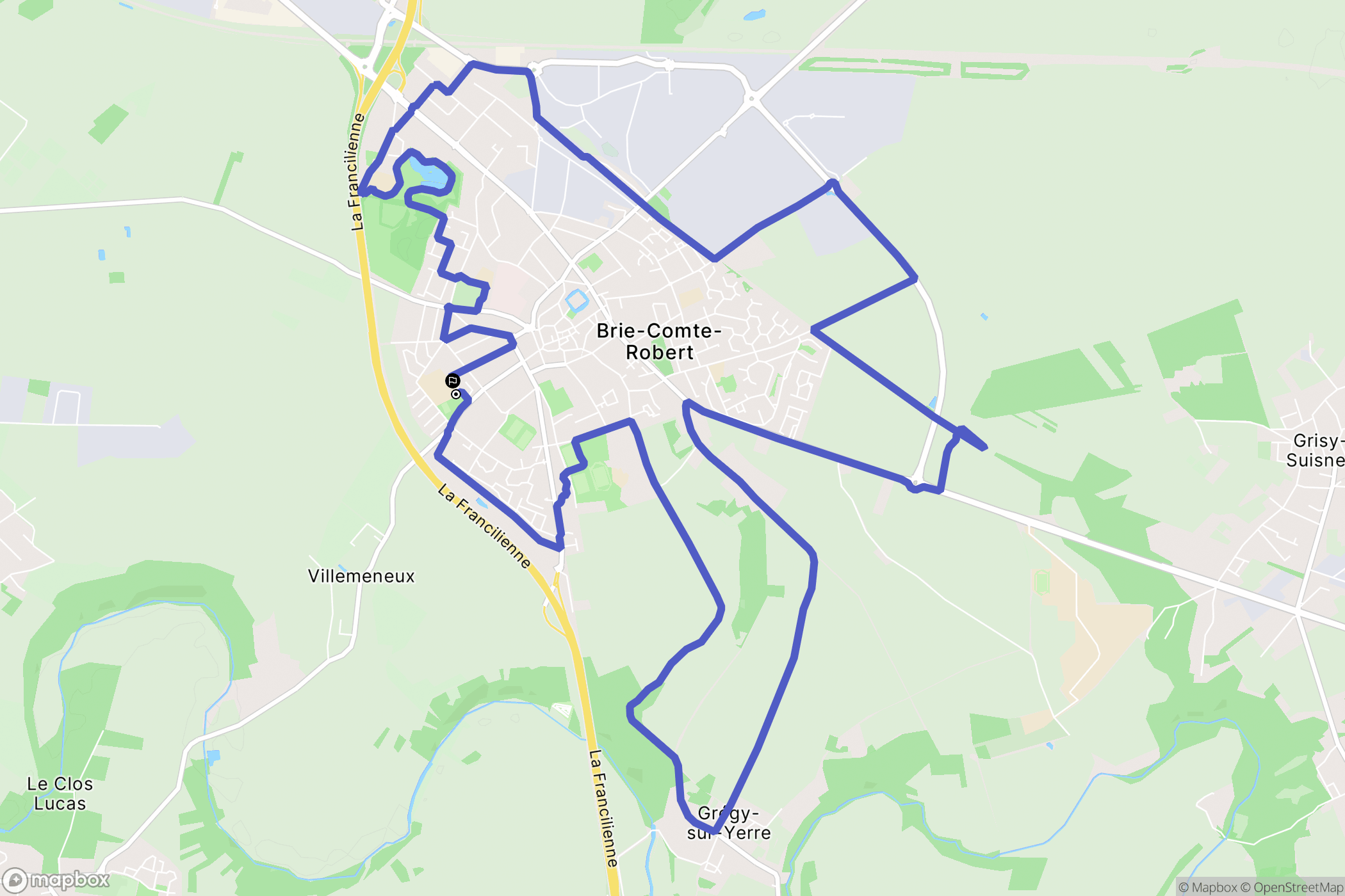 Brie-Comte-Robert : carte du parcours de randonnée - France