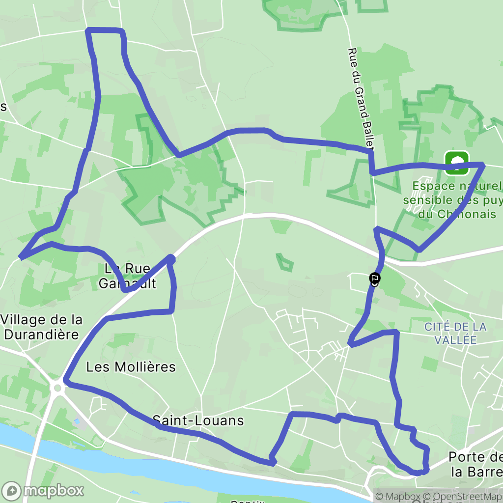Chinon : carte du parcours de randonnée - France