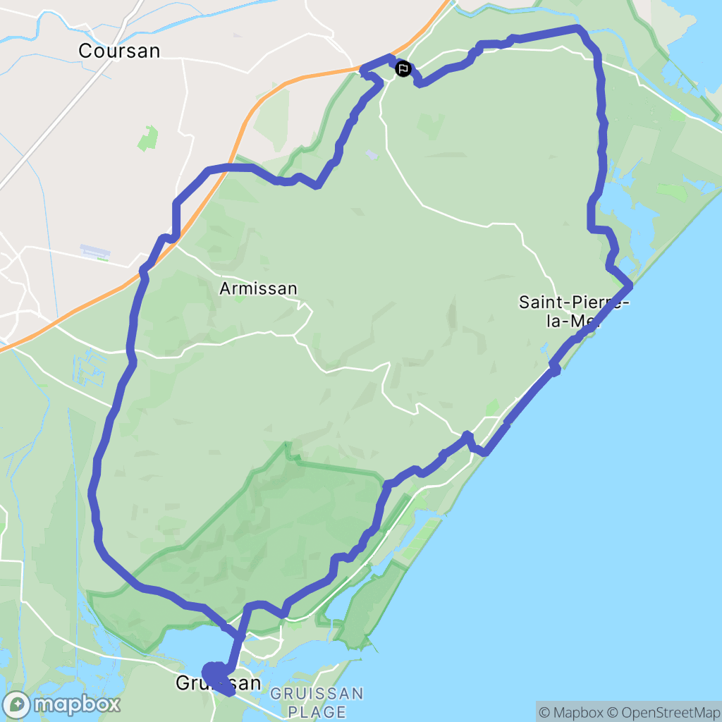 Fleury : carte du parcours de randonnée - France