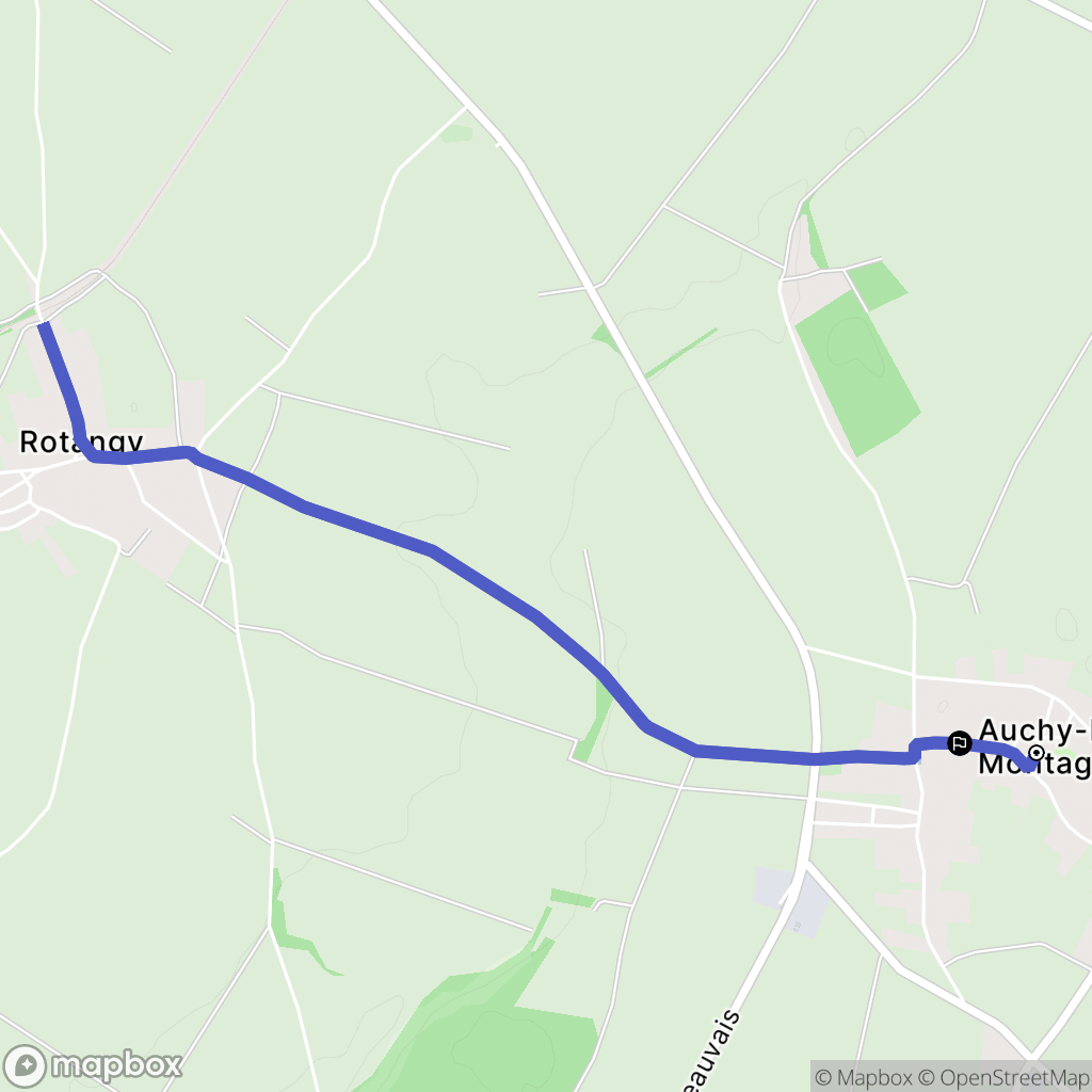 Auchy-la-Montagne : carte du parcours de randonnée - France