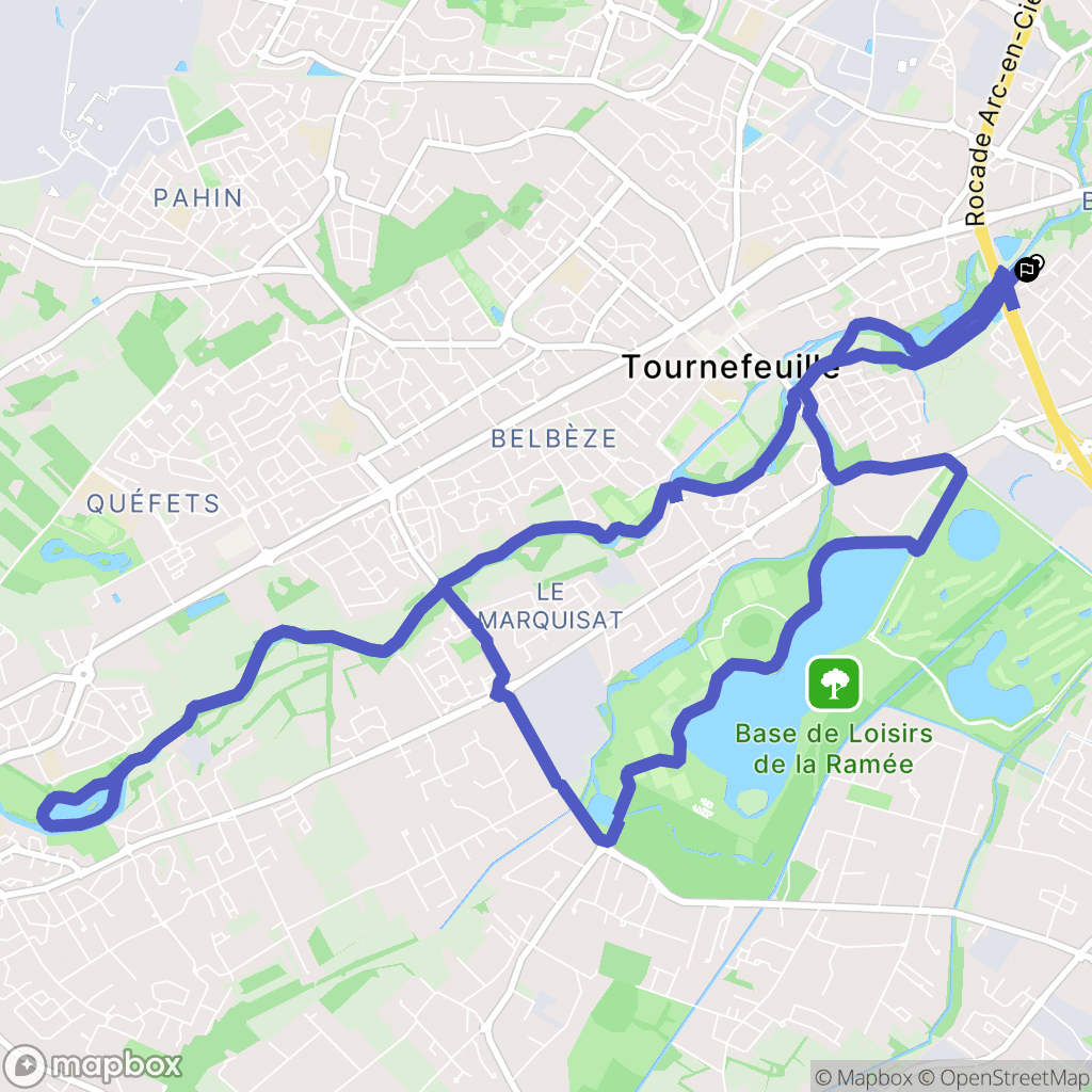 Tournefeuille : carte du parcours de randonnée - France