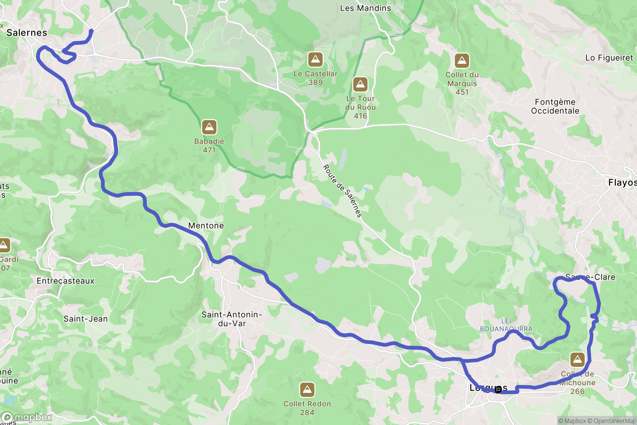 Lorgues : carte du parcours de randonnée - France
