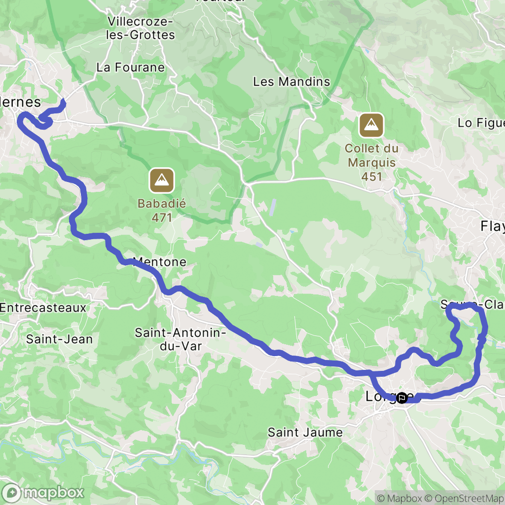 Lorgues : carte du parcours de randonnée - France