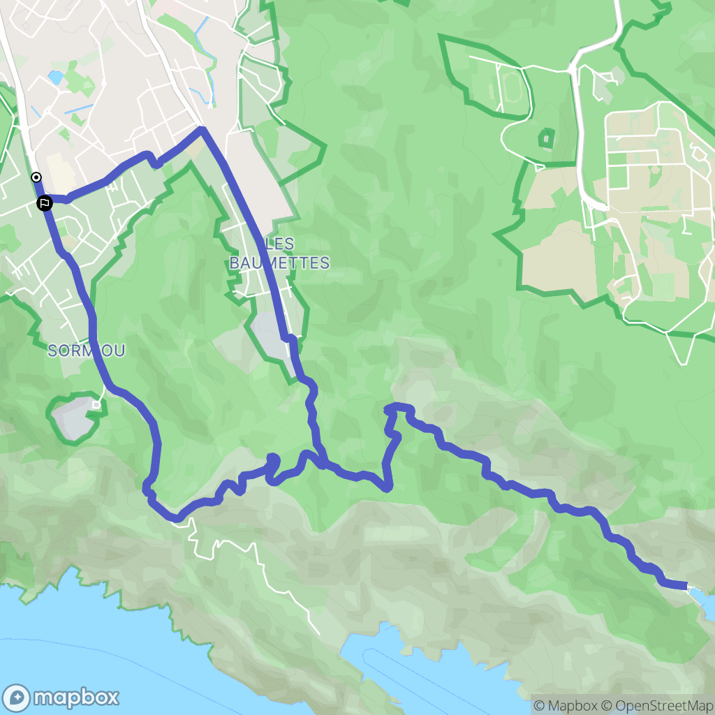 Marseille : carte du parcours de randonnée - France