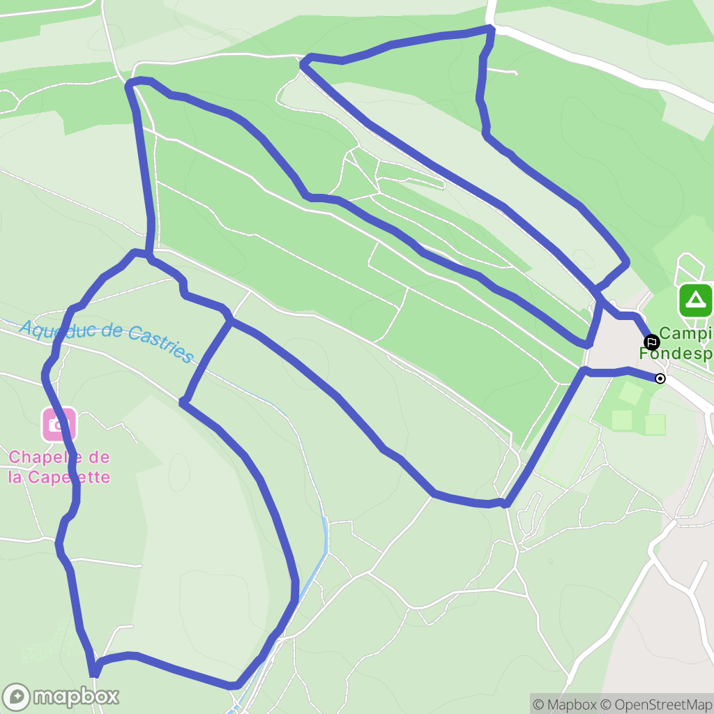 Castries : carte du parcours de randonnée - France