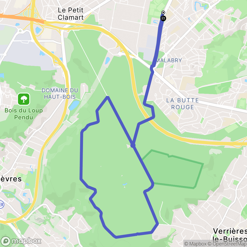 Le Plessis-Robinson : carte du parcours de randonnée - France
