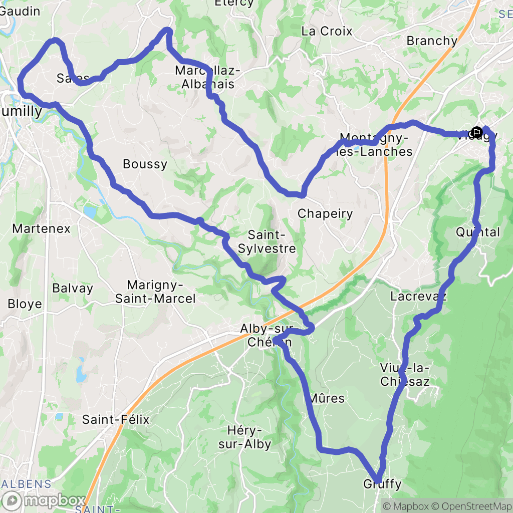 Annecy : carte du parcours de randonnée - France