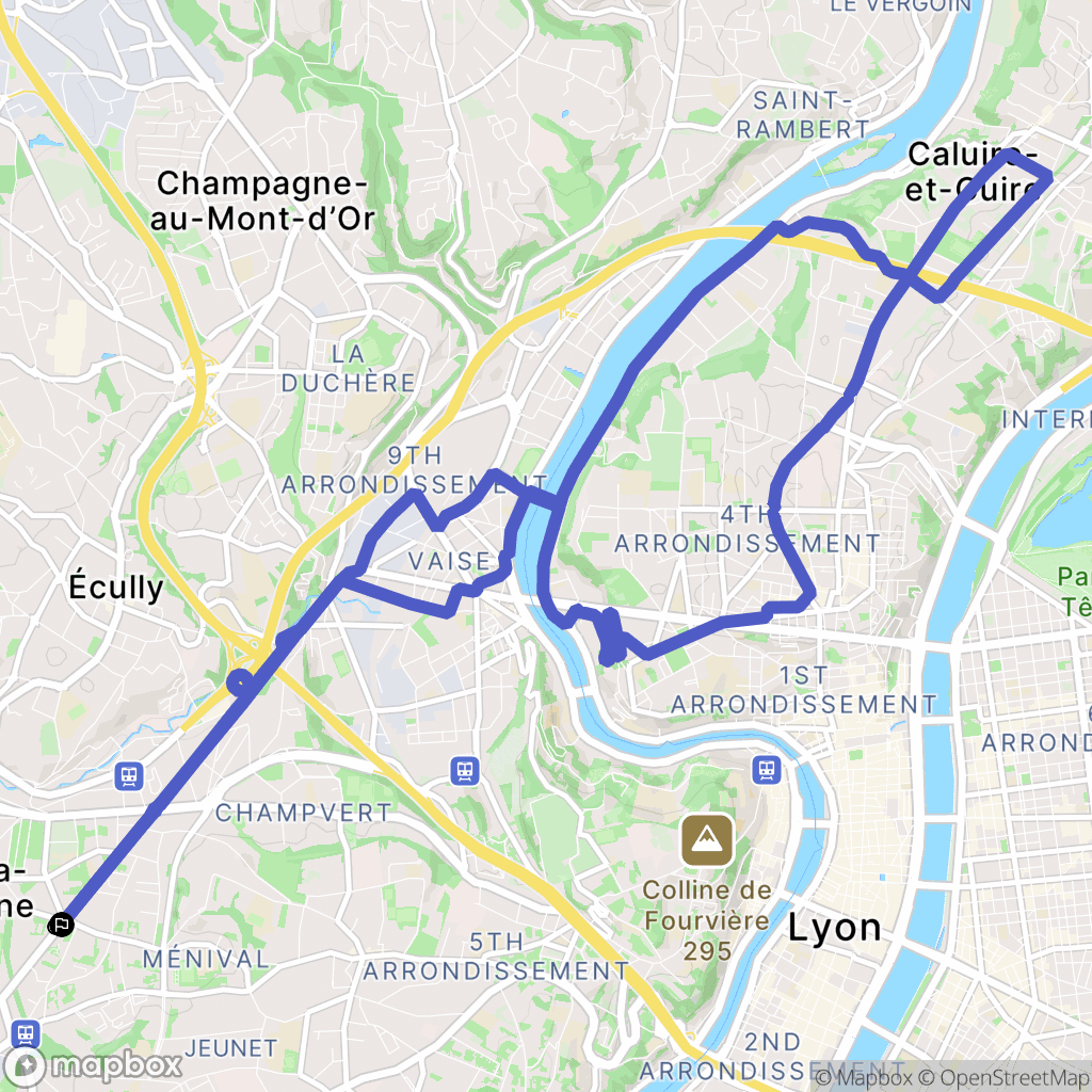 Tassin-la-Demi-Lune : carte du parcours de randonnée - France