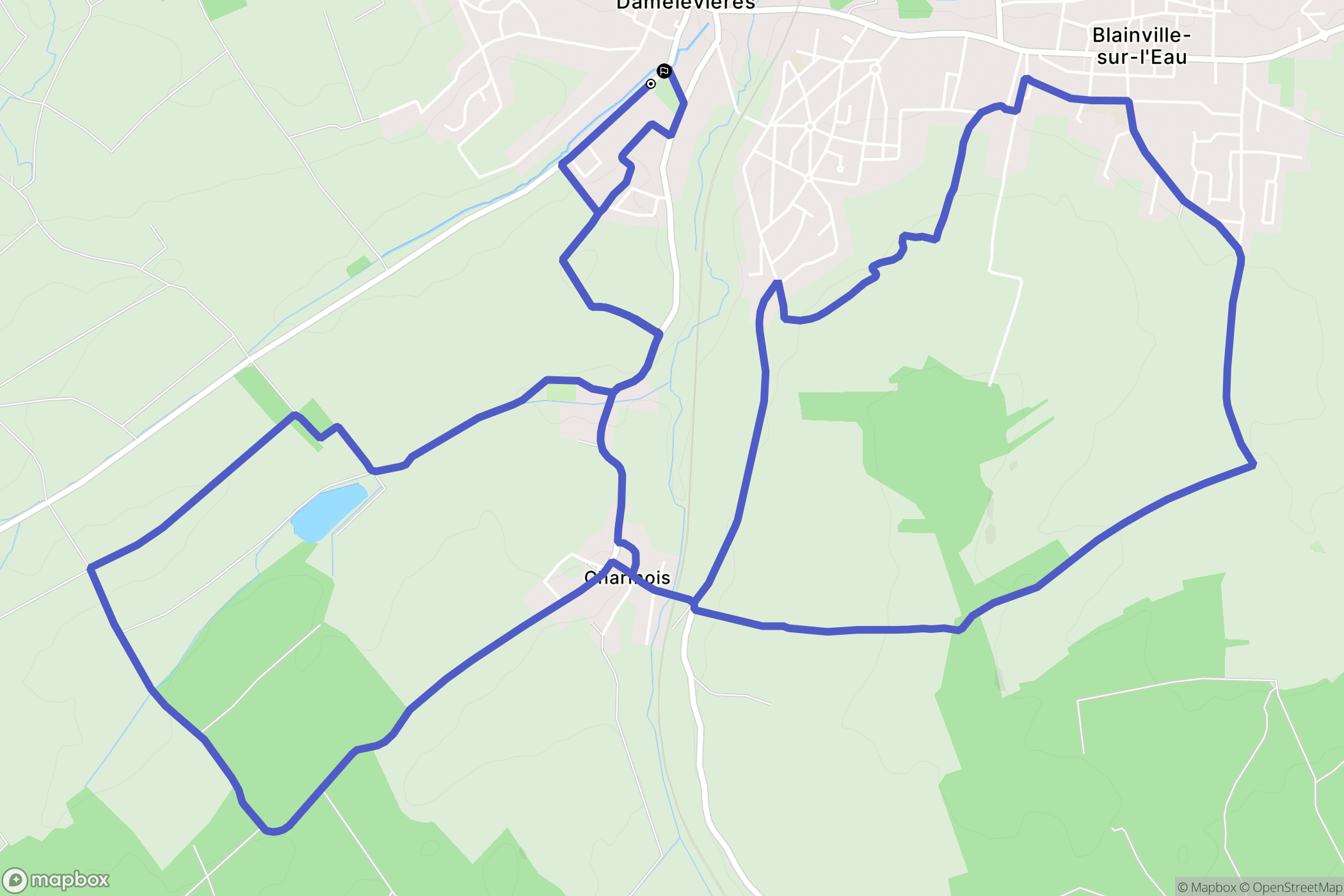 Damelevières : carte du parcours de randonnée - France