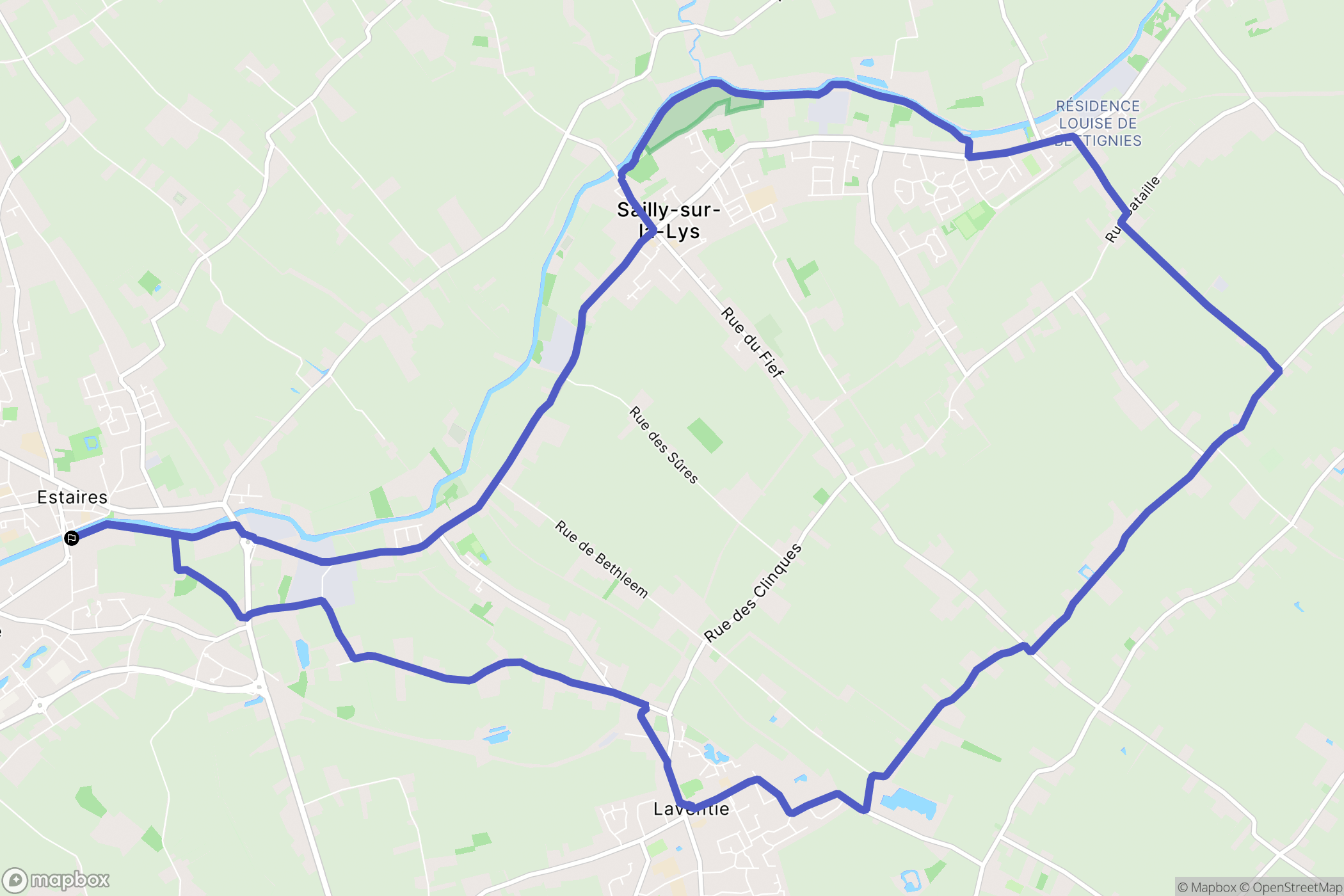 La Gorgue : carte du parcours de randonnée - France
