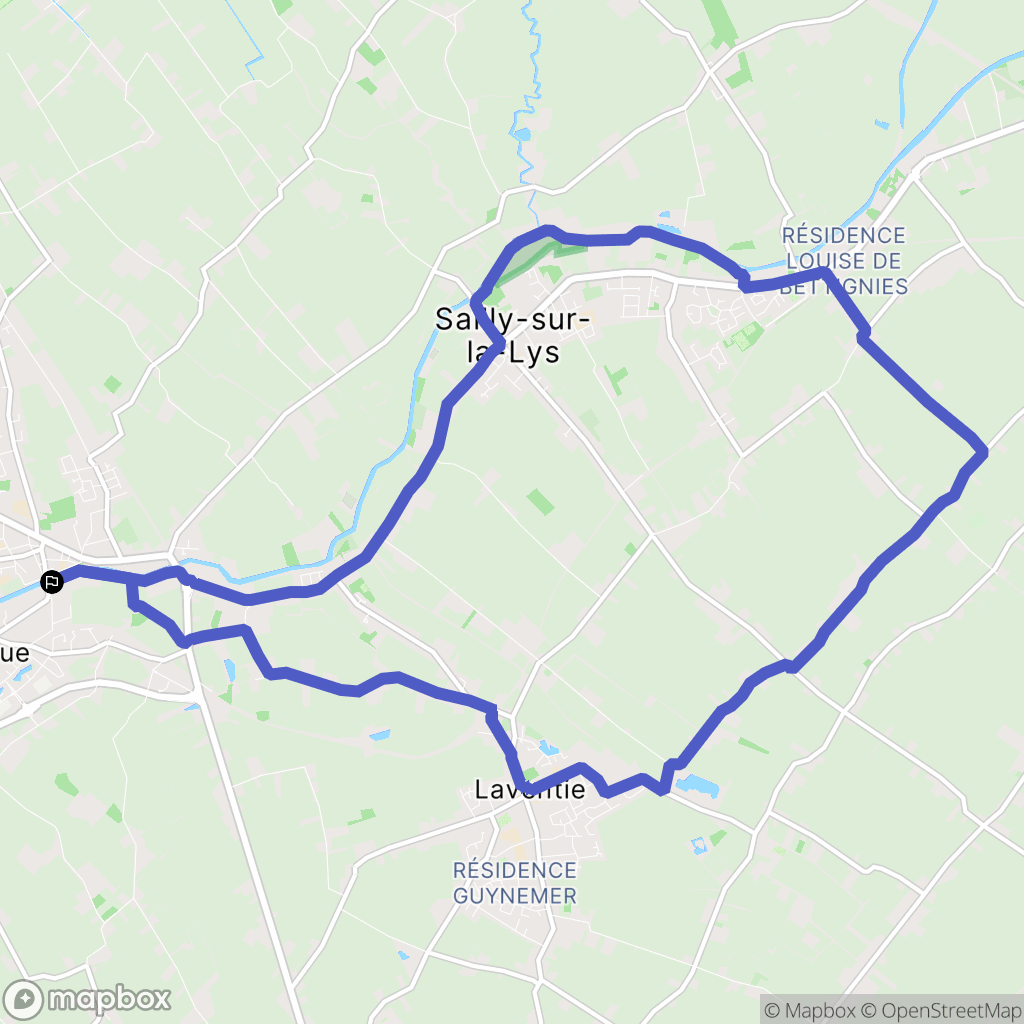 La Gorgue : carte du parcours de randonnée - France