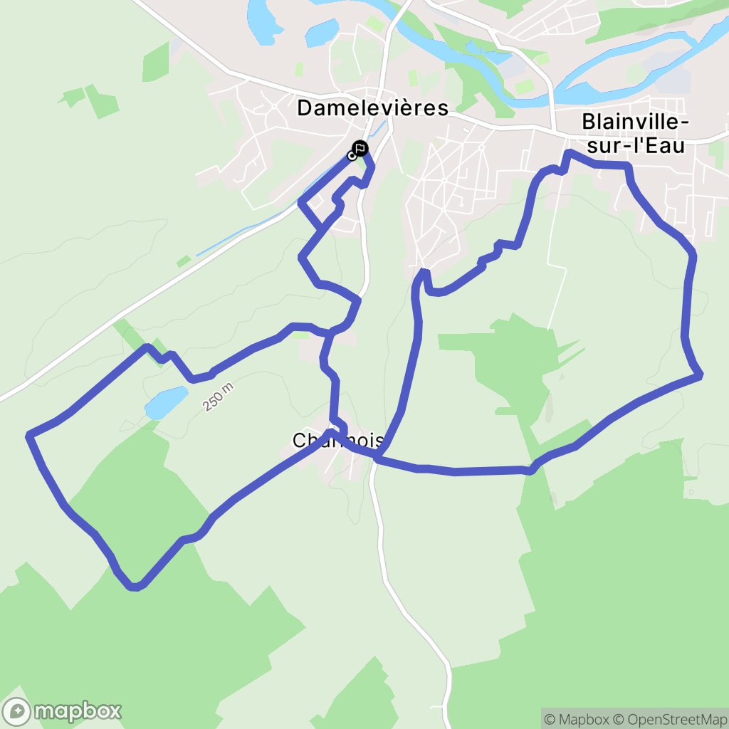 Damelevières : carte du parcours de randonnée - France