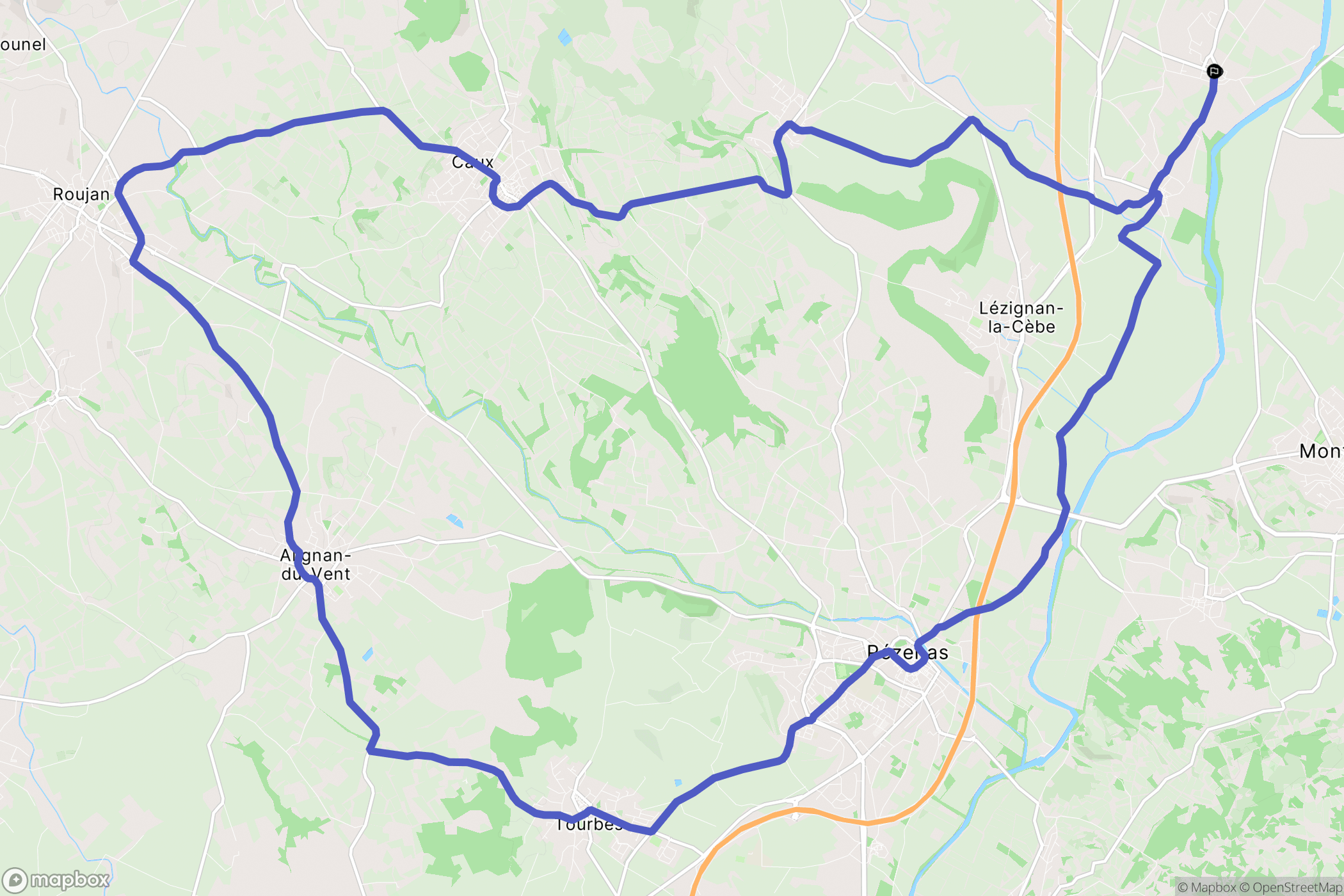 Usclas-d'Hérault : carte du parcours de randonnée - France