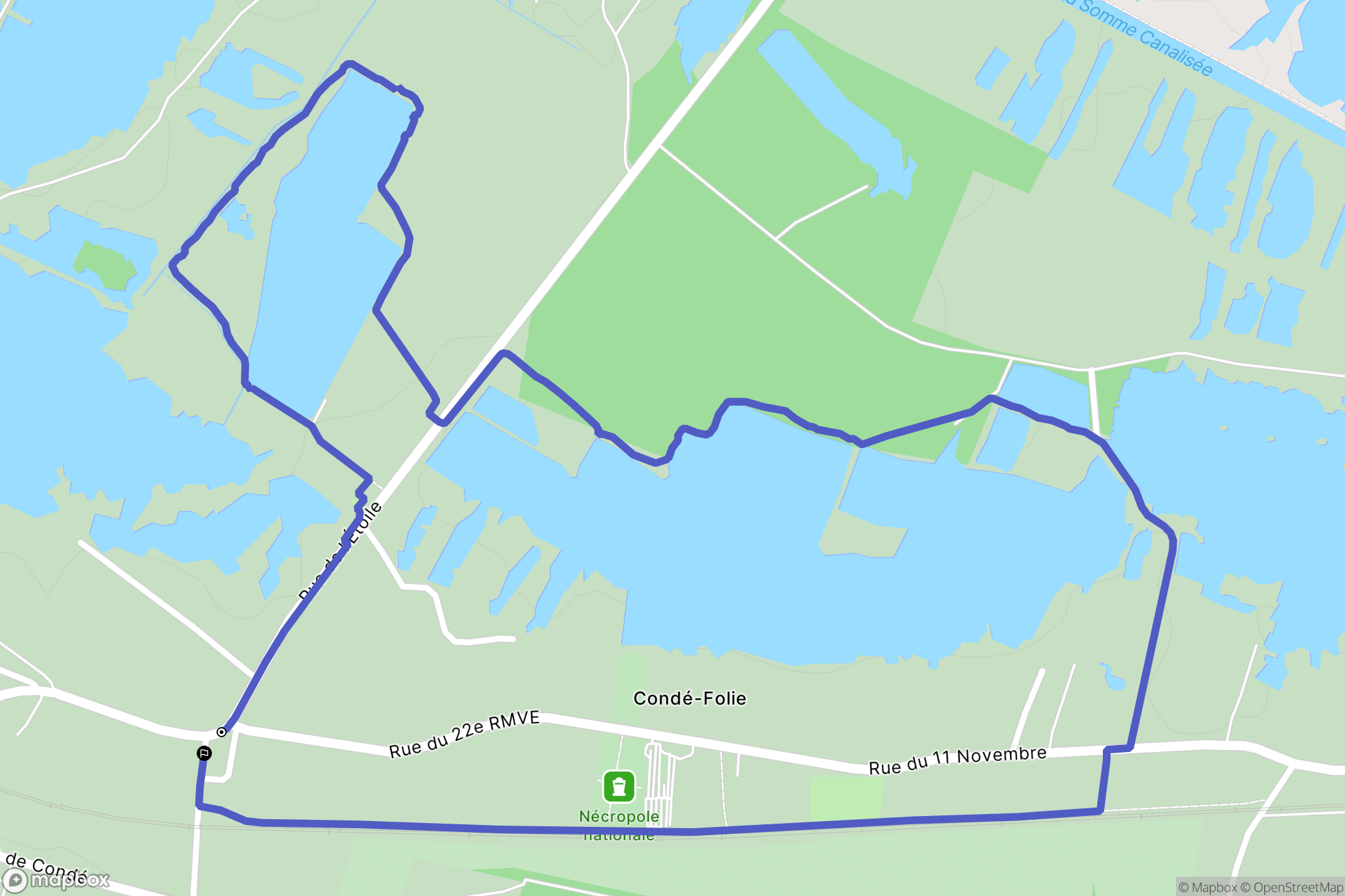 Condé-Folie : carte du parcours de randonnée - France
