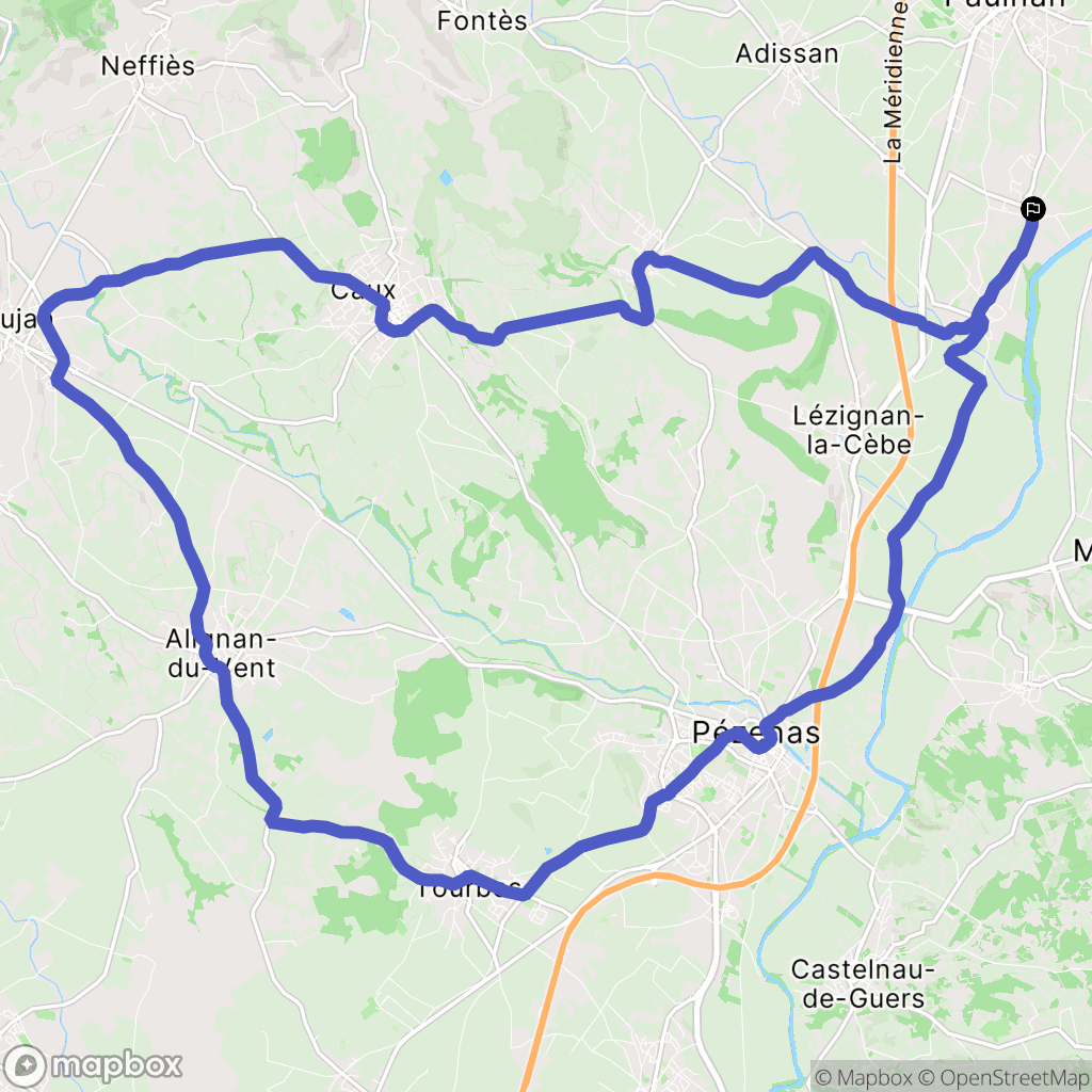 Usclas-d'Hérault : carte du parcours de randonnée - France