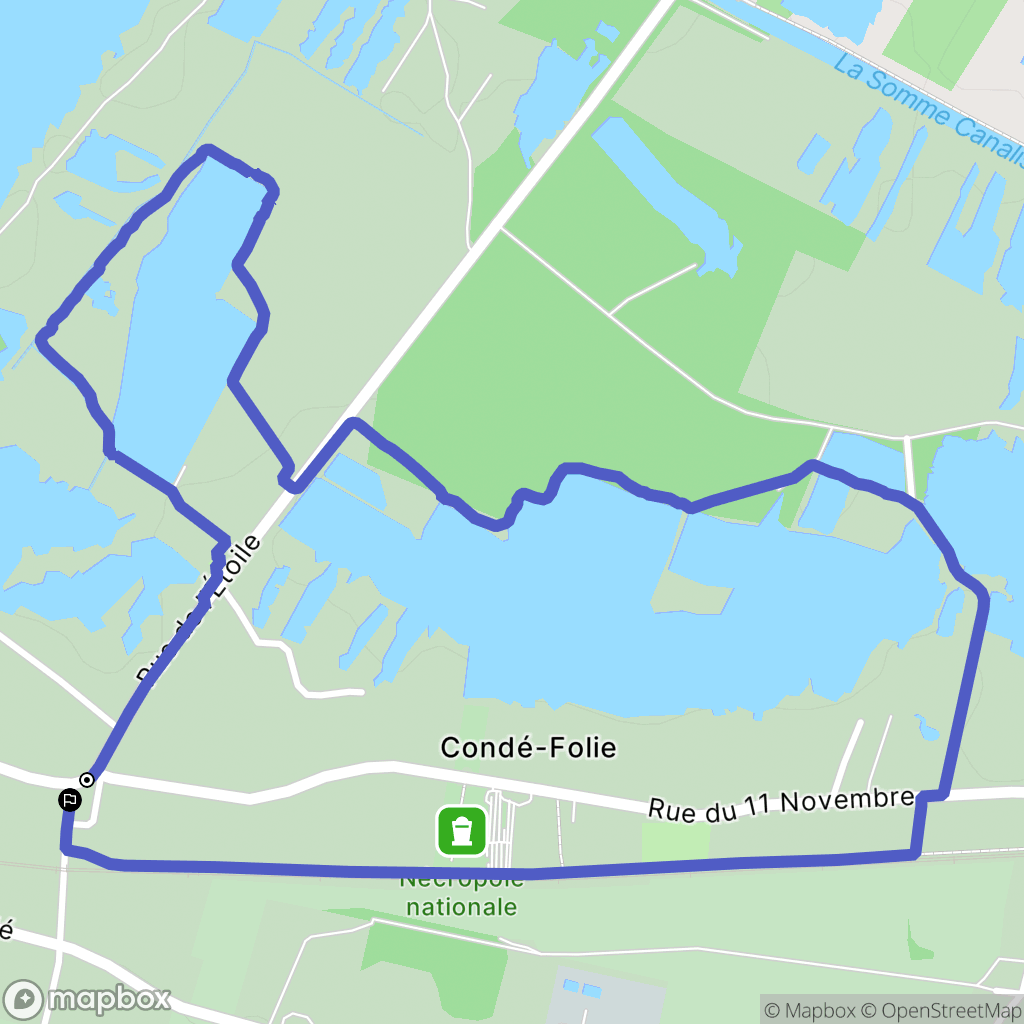 Condé-Folie : carte du parcours de randonnée - France