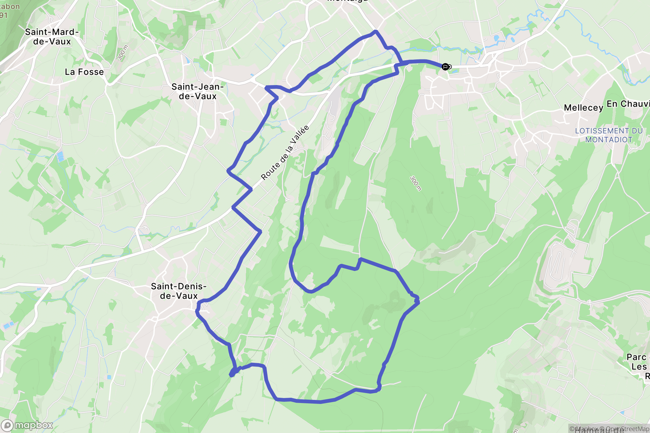 Mellecey : carte du parcours de randonnée - France