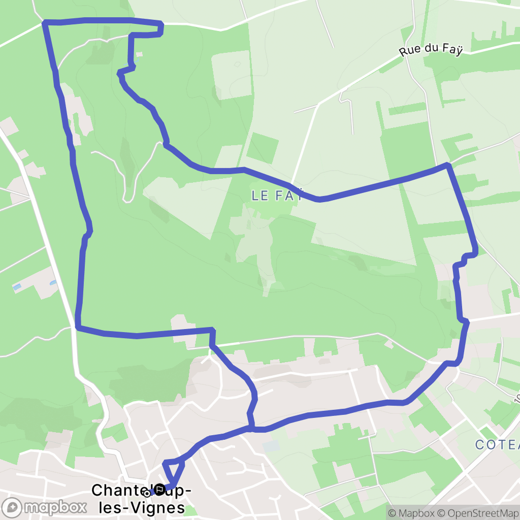 Chanteloup-les-Vignes : carte du parcours de randonnée - France