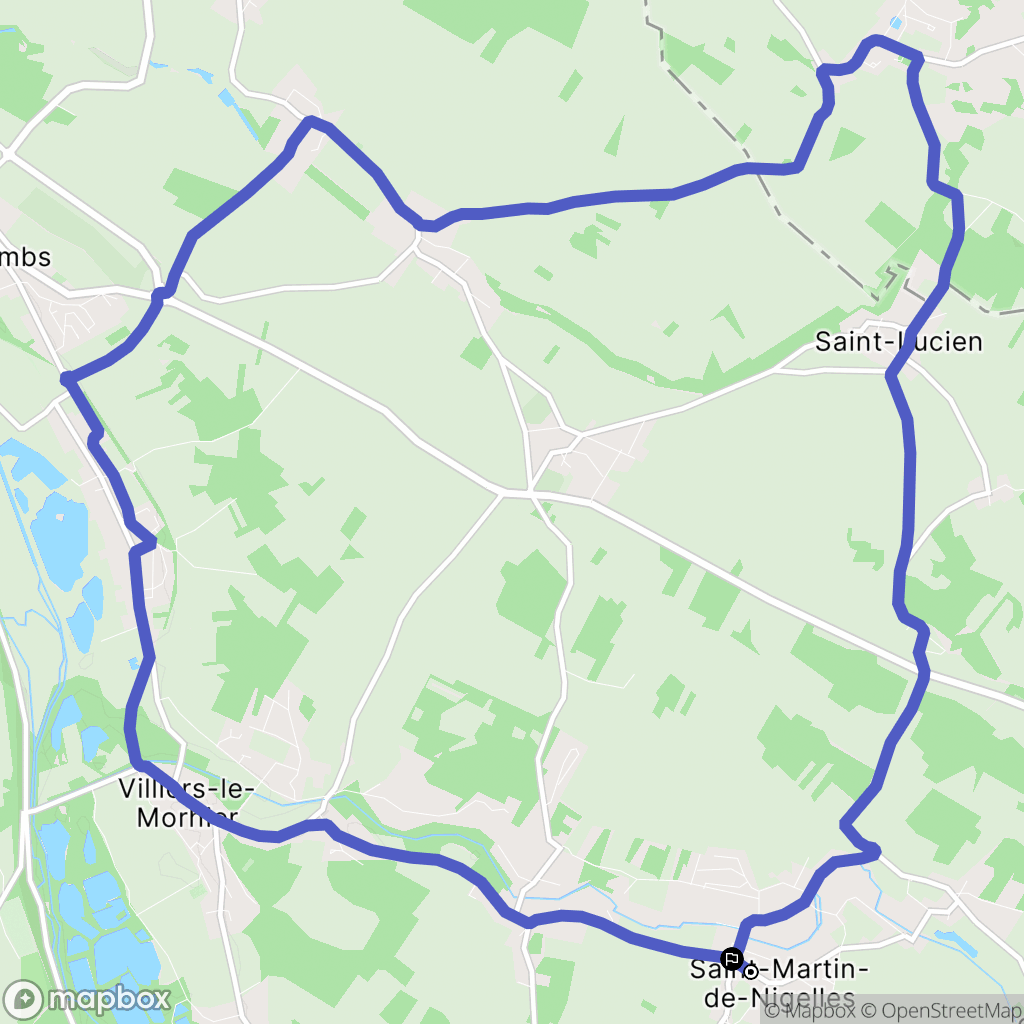 Saint-Martin-de-Nigelles : carte du parcours de randonnée - France