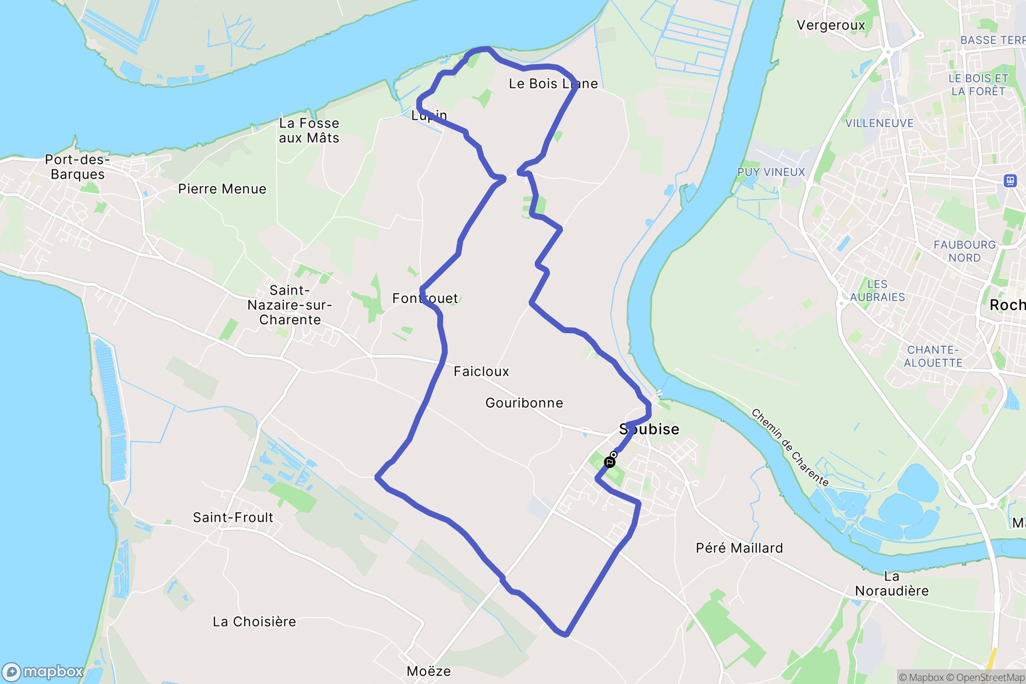 Soubise : carte du parcours de randonnée - France