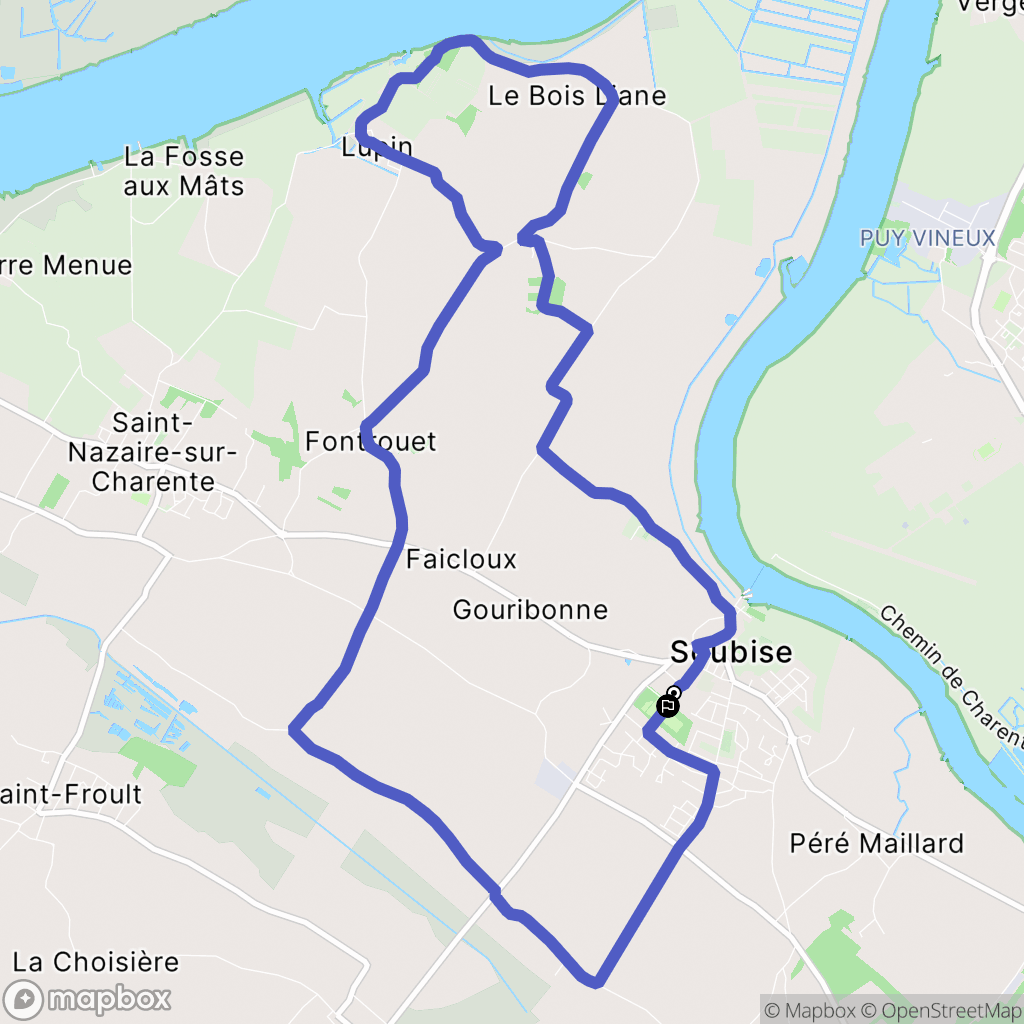 Soubise : carte du parcours de randonnée - France