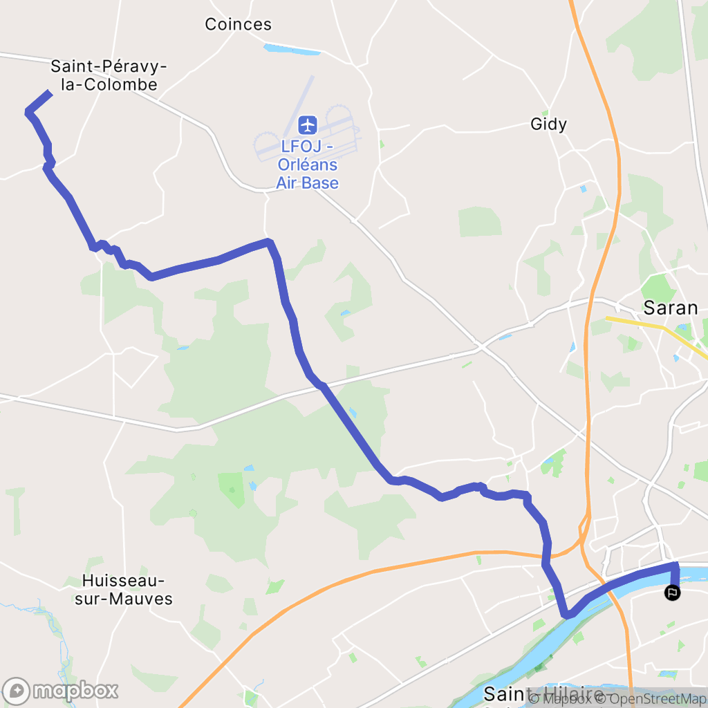 Saint-Pryvé-Saint-Mesmin : carte du parcours de randonnée - France