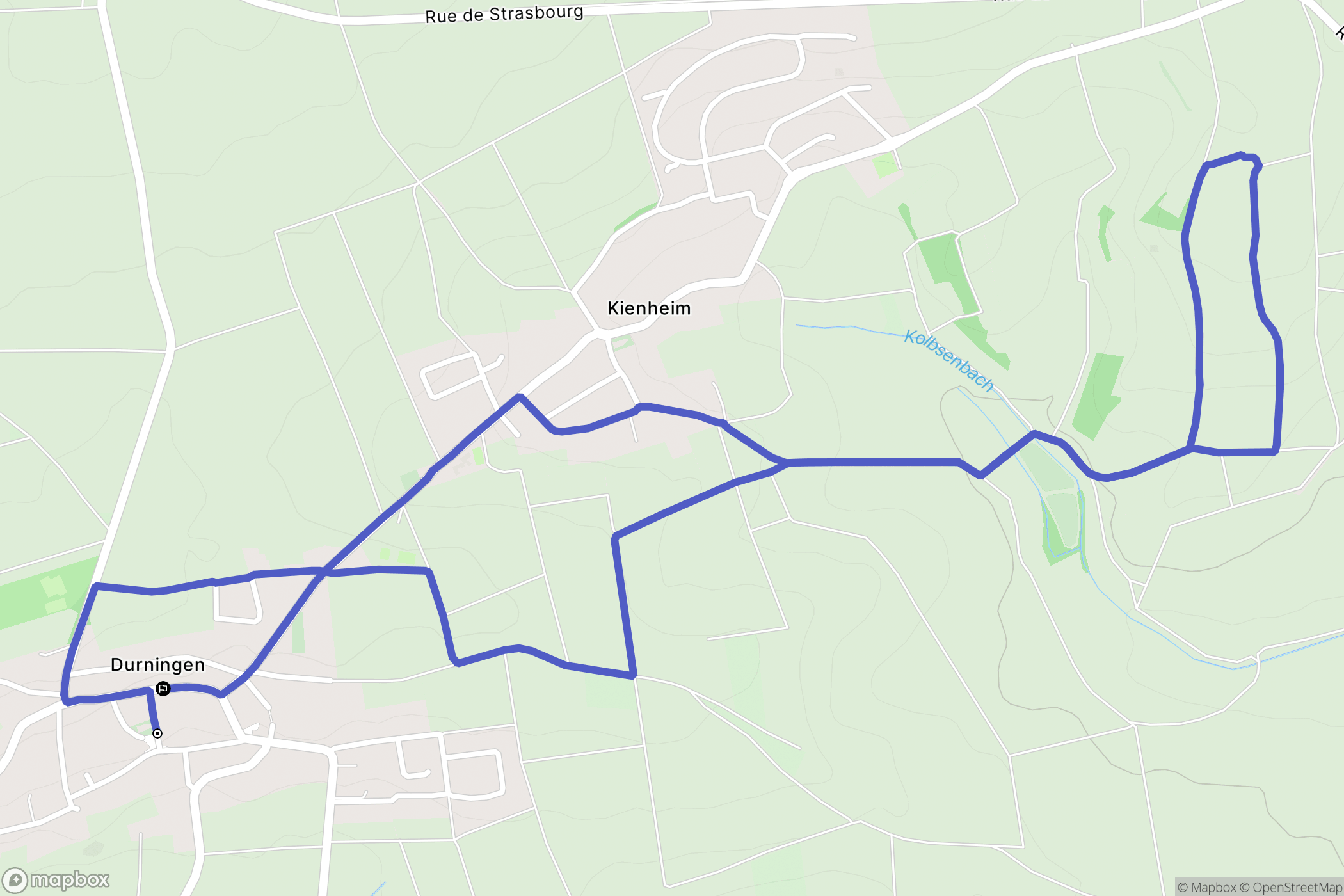 Durningen : carte du parcours de randonnée - France