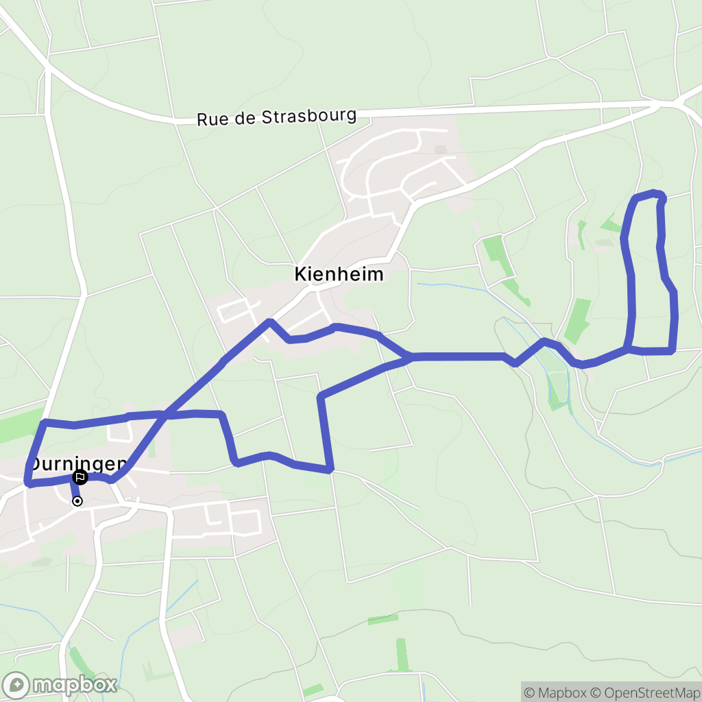 Durningen : carte du parcours de randonnée - France