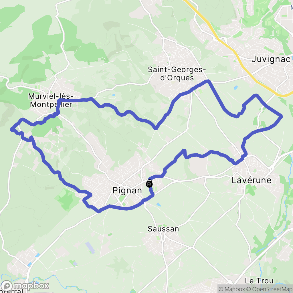 Pignan : carte du parcours de randonnée - France