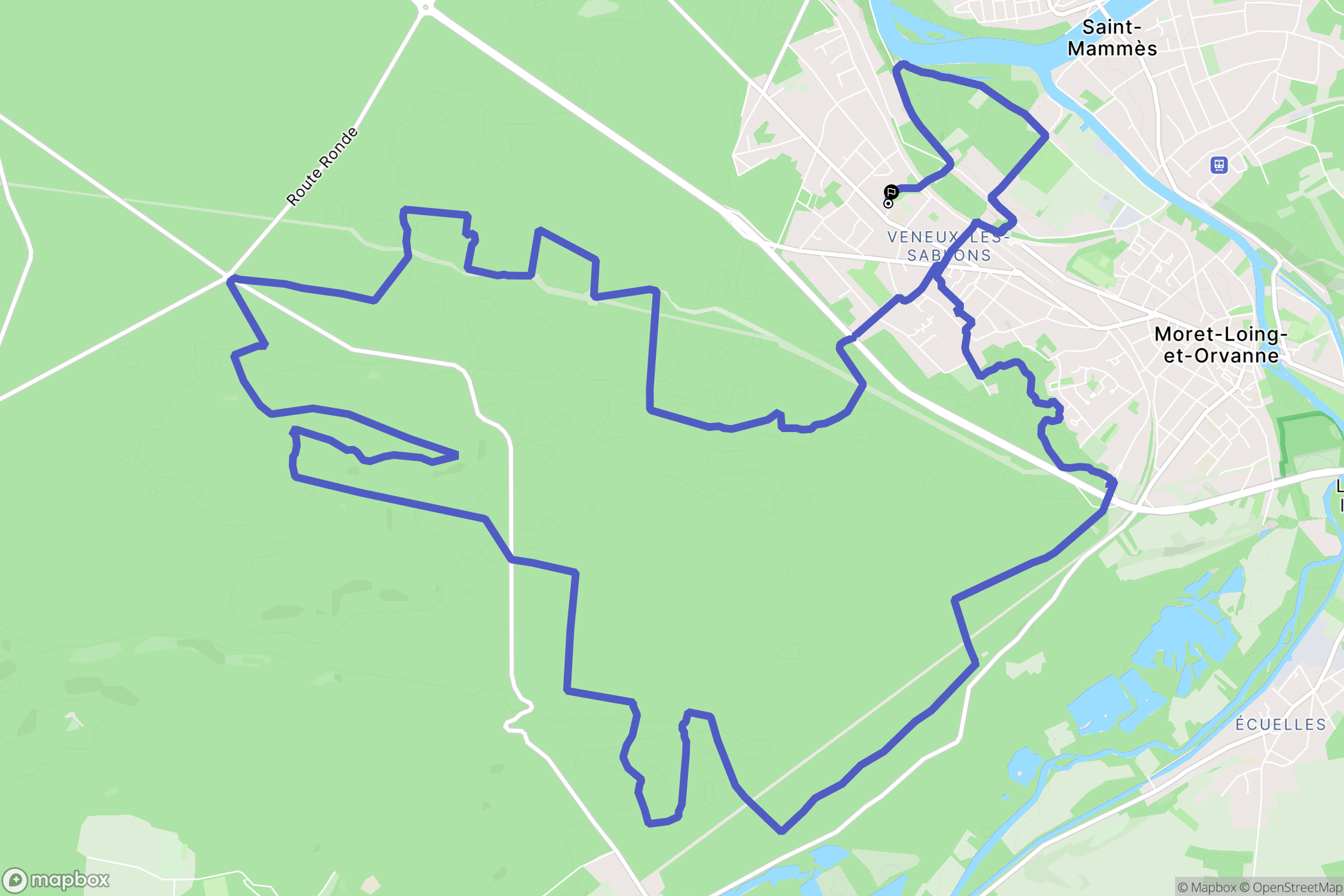 Moret-Loing-et-Orvanne : carte du parcours de randonnée - France