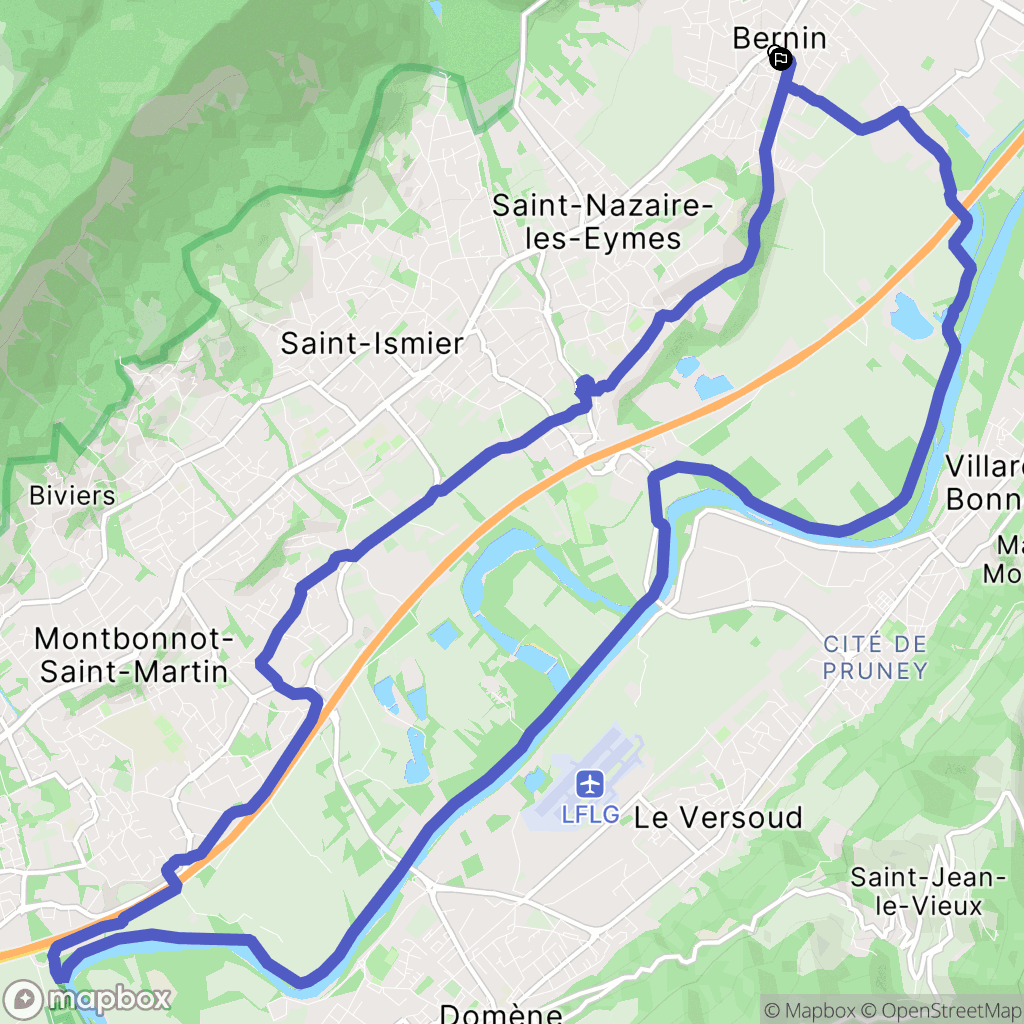 Bernin : carte du parcours de randonnée - France