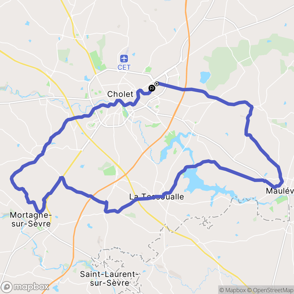 Cholet : carte du parcours de randonnée - France