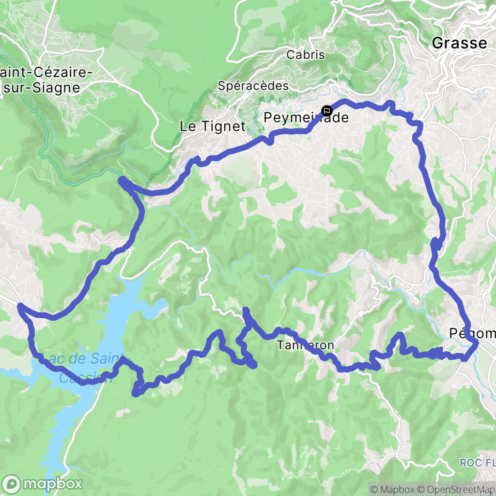 Peymeinade : carte du parcours de randonnée - France