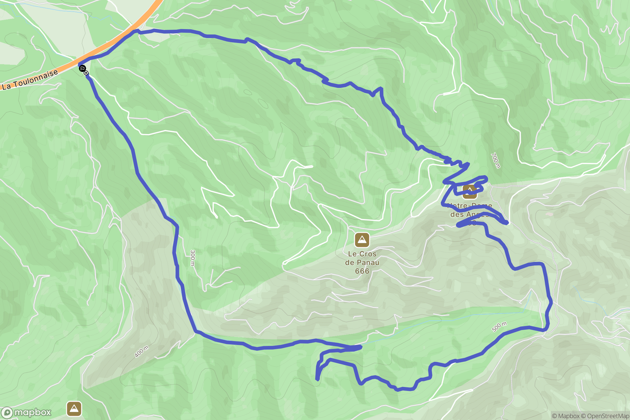 Pignans : carte du parcours de randonnée - France
