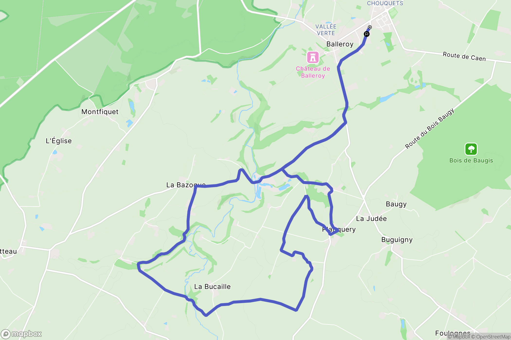 Balleroy-sur-Drôme : carte du parcours de randonnée - France