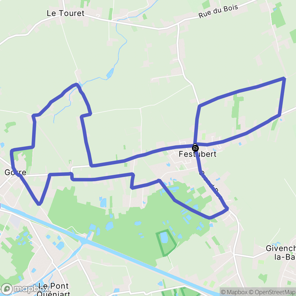 Festubert : carte du parcours de randonnée - France