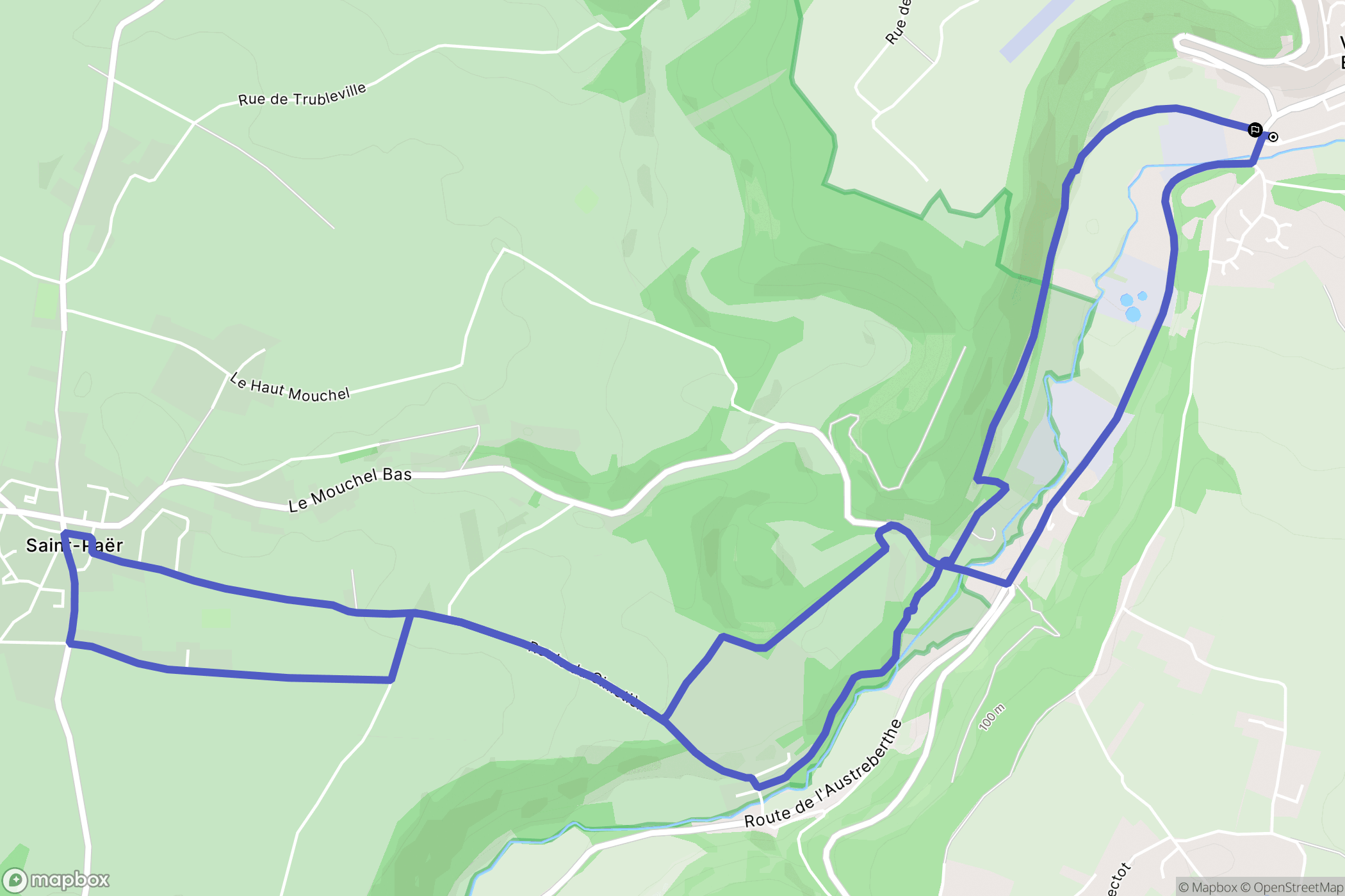 Villers-Écalles : carte du parcours de randonnée - France