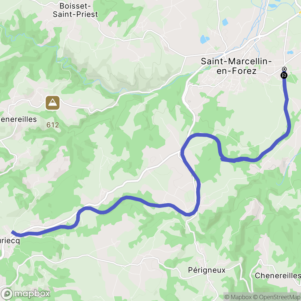 Saint-Marcellin-en-Forez : carte du parcours de randonnée - France