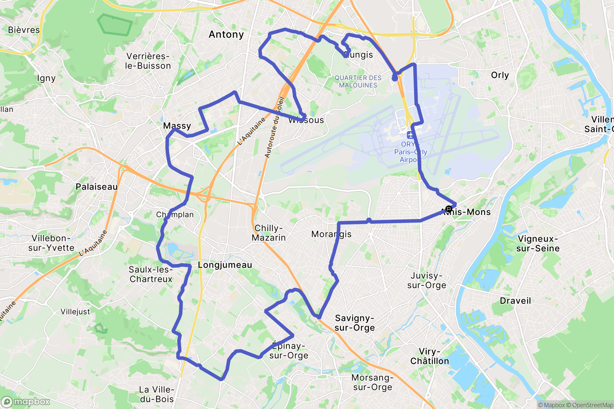Athis-Mons : carte du parcours de randonnée - France