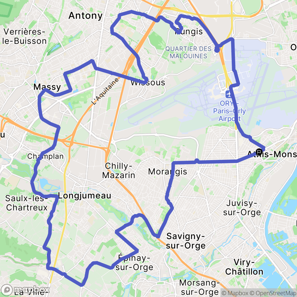 Athis-Mons : carte du parcours de randonnée - France