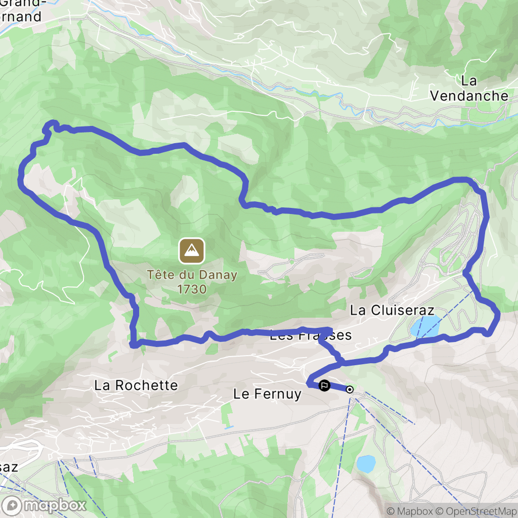 La Clusaz : carte du parcours de randonnée - France