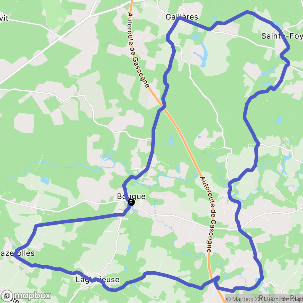 Bougue : carte du parcours de randonnée - France