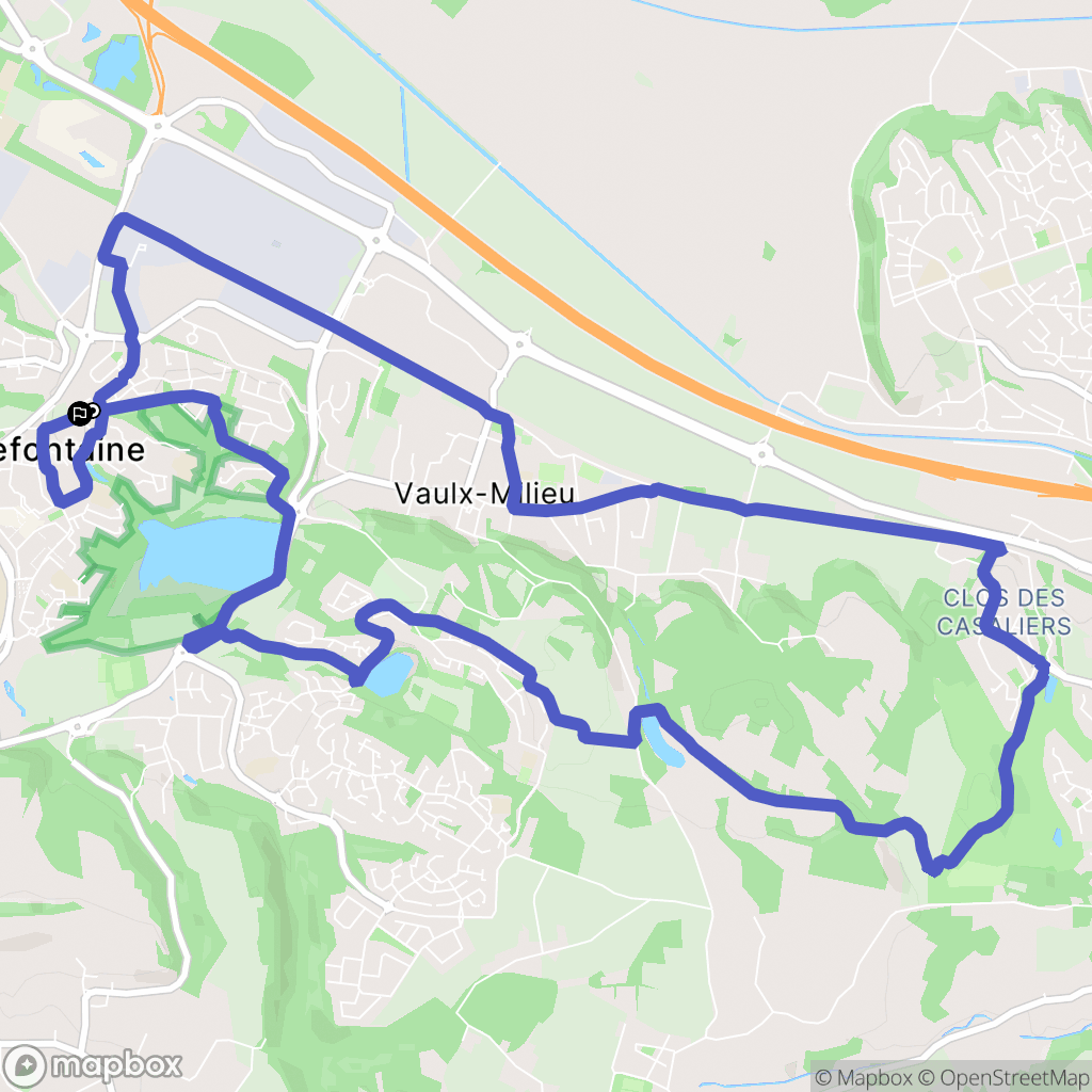 Villefontaine : carte du parcours de randonnée - France
