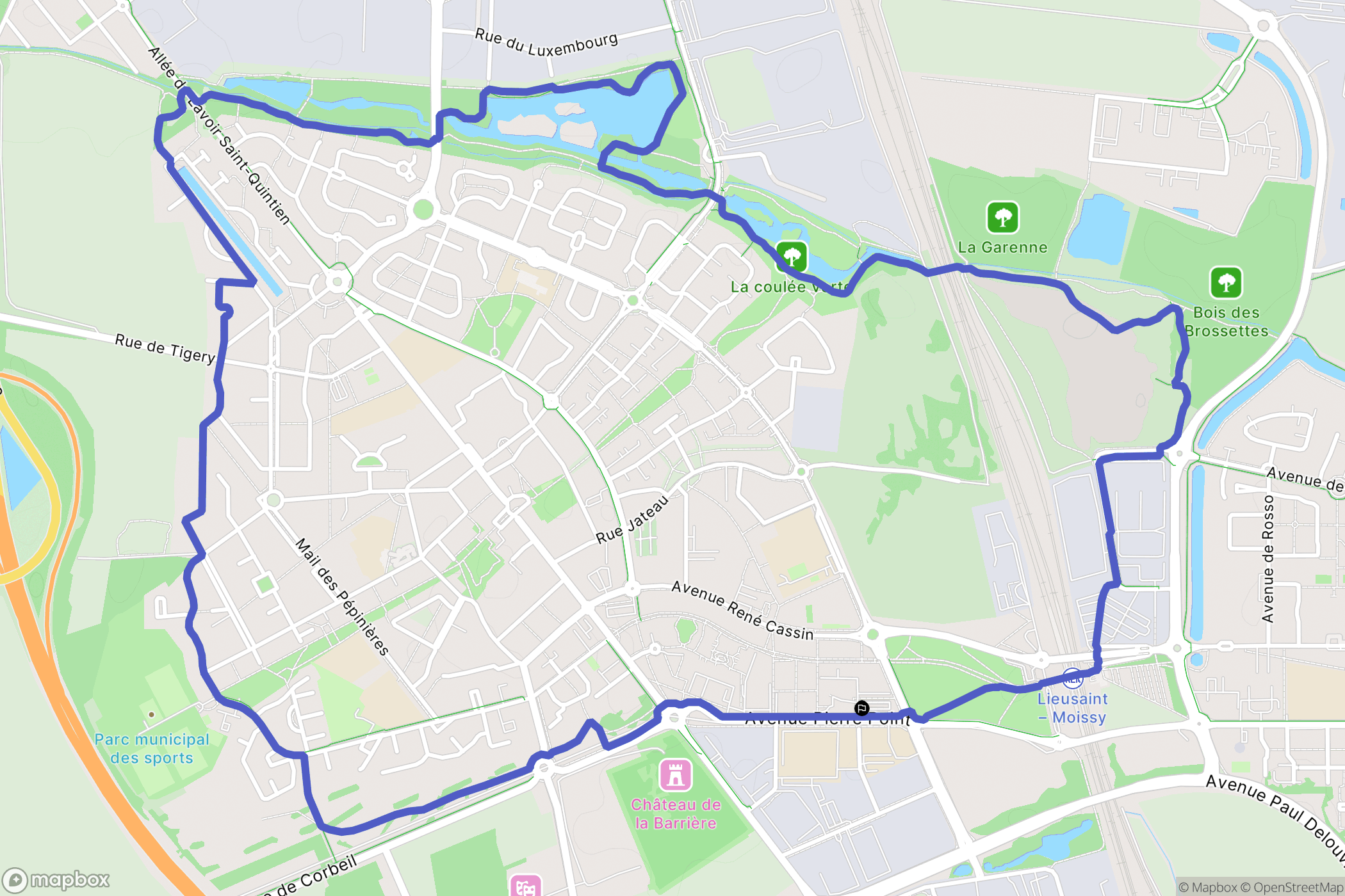 Lieusaint : carte du parcours de randonnée - France